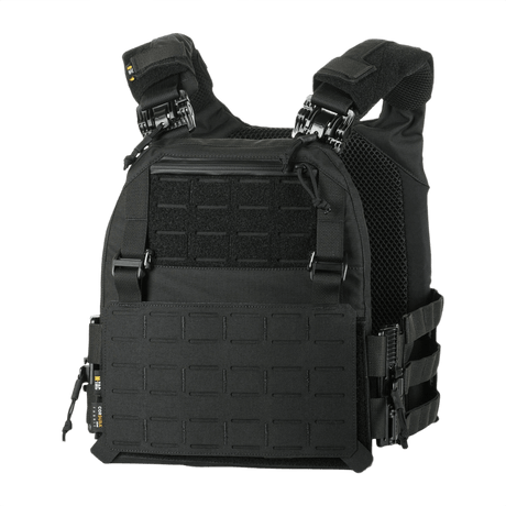 M-Tac Plate Carrier Cuirass FAST QRS Gen.II mustana, Cordura 500D ja pikasulkuominaisuus, edestä nähtynä.