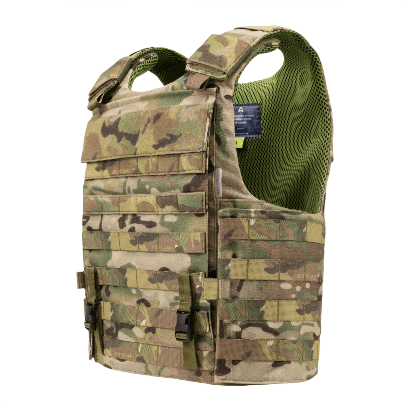 Anorak Tactical III Cover MultiCam® med robust CORDURA® design og 3D SPACER Coolmax® foring for optimal pasform og bæreevne.