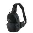 M-Tac Buckler Taske Elite Hex i sort med skjulte lommer og MOLLE-system, lavet af Hex-Cordura med Cordura 500D forstærkninger.