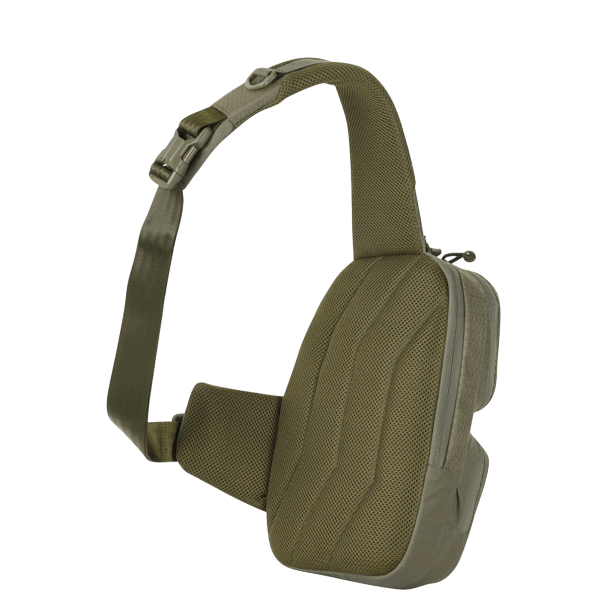 M-Tac Buckler Taske Elite Hex i olivengrøn med justerbar strop. Perfekt til skjult bæring med MOLLE-system og blød stødabsorbering.