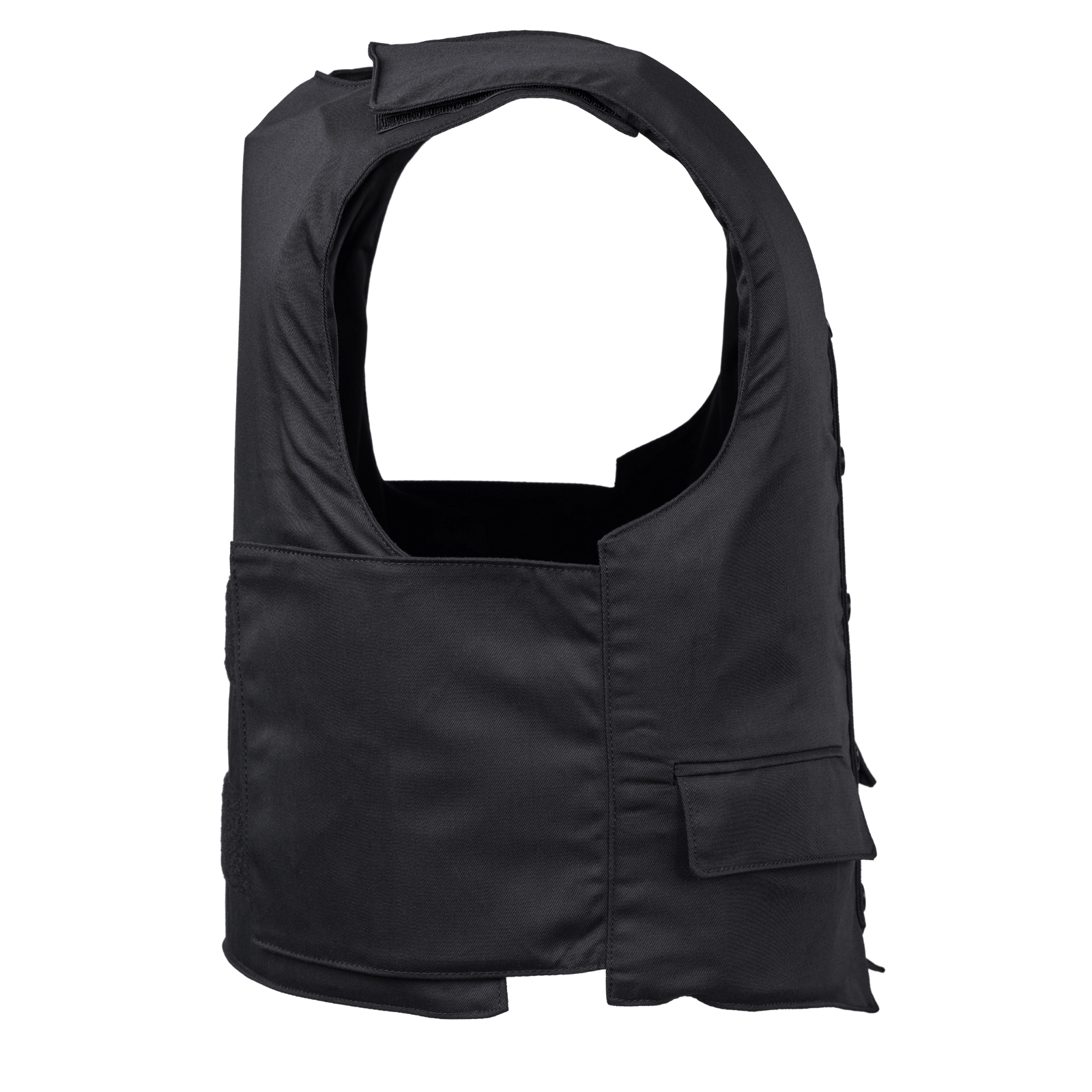 EA VIP Skud & Stiksikker Vest i sort med NIJ LEVEL IIIA certificering, teknisk kropsbeskyttelse, galleri position 1 uden model.