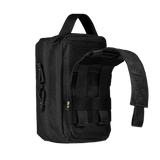 Sort M-Tac Medical Pouch Rip Off med MOLLE Velcro-paneler, designet til opbevaring af førstehjælpskit, med robust lynlås.