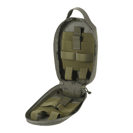 M-Tac Medical Pouch Rip Off med åbent rum og robust lynlås til opbevaring af førstehjælpsudstyr, designet til hurtig adgang.