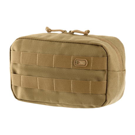 M-Tac Horisontal Utility Taske i slidstærkt Cordura 1000D med MOLLE-montering og lynlåse, ideel til friluftsliv og medicinsk udstyr.