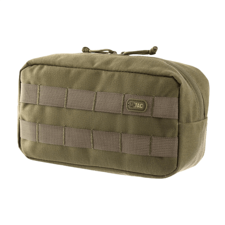 M-Tac Horisontal Utility Taske i slidstærkt Cordura 1000D til fleksibel opbevaring, ideel til friluftsliv og MOLLE-systemer.