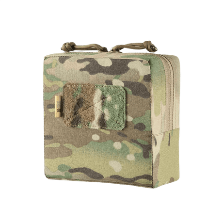 M-Tac Utility Pouch Elite Small i slidstærkt Cordura 500D med MOLLE-interface til opbevaring af nødvendigheder, camouflagemønster.