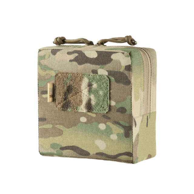 M-Tac Utility Pouch Elite Small i slidstærkt Cordura 500D med MOLLE-interface til opbevaring af nødvendigheder, camouflagemønster.