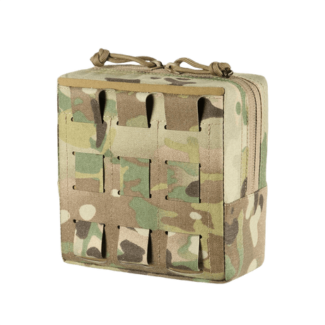 M-Tac Utility Pouch Elite Small, slidstærk Cordura 500D taske med MOLLE-interface til EDC-udstyr, frontvisning, camouflage mønster