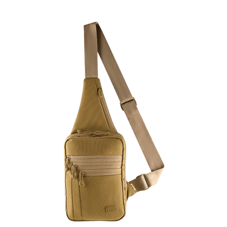 M-Tac Carry Sling Taske Elite Gen.IV i beige for diskret og komfortabel bæring, justerbar rem, designet til skjult våbenbæring.