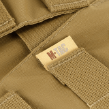 Nærbillede af M-Tac War Belt ARMOR lavet af slidstærkt Cordura 500D, med MIL-SPEC MOLLE-webbing til taktisk udstyrshåndtering.