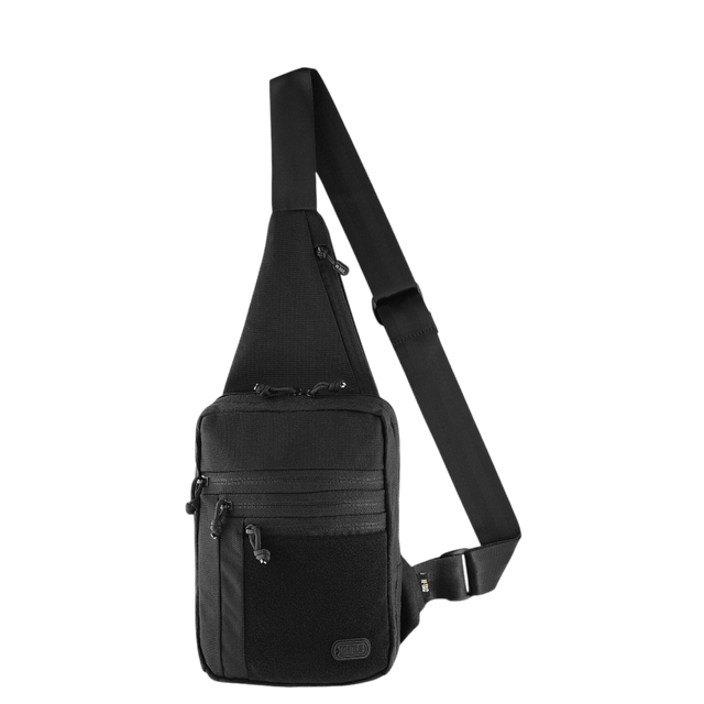 M-Tac Carry Sling Taske Elite Gen.IV med Velcro, sort skuldertaske til skjult bæring af våben og justerbar rem for komfort.