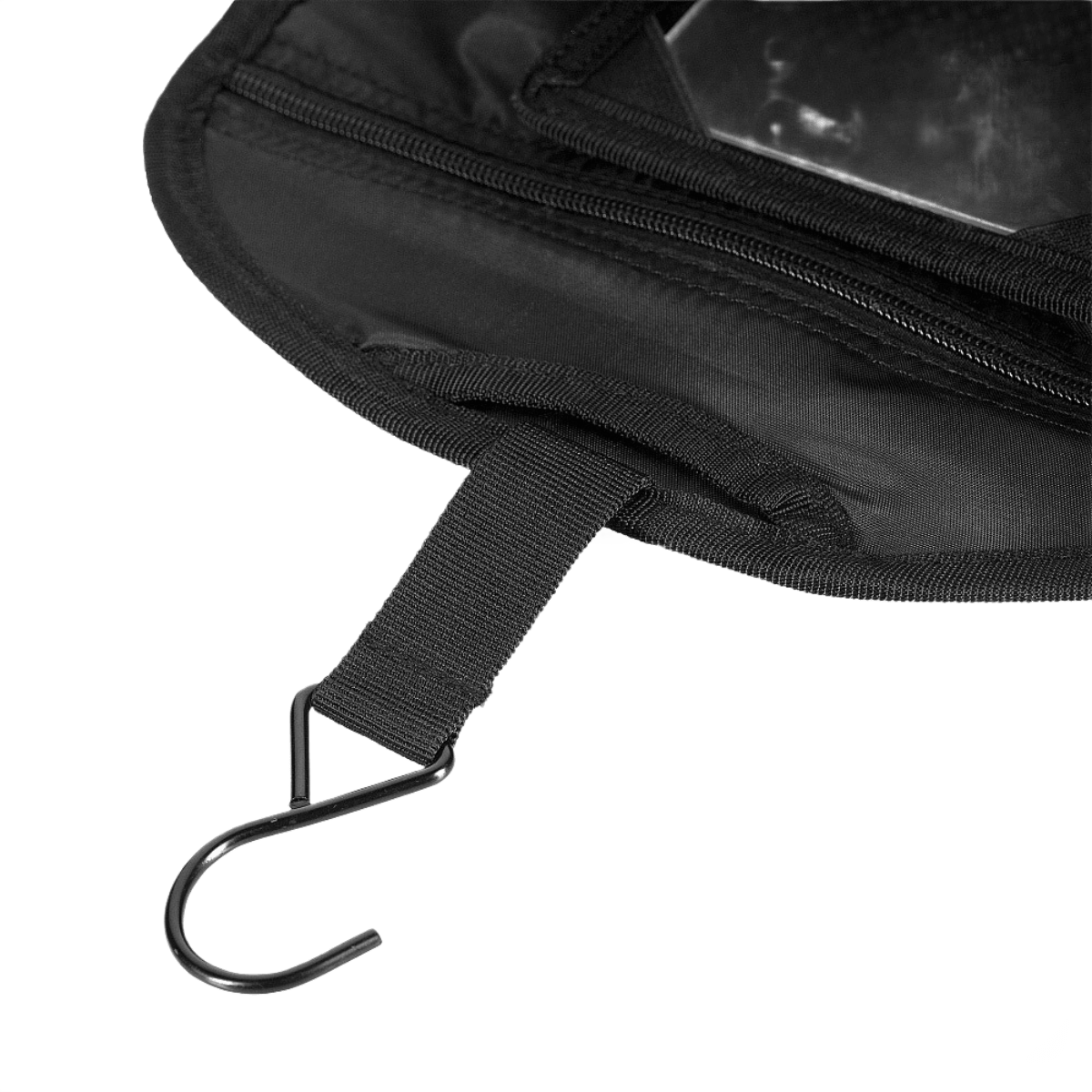 M-Tac Toilettaske med krog til ophængning, ideel til opbevaring af toiletartikler under rejse eller daglig brug. Praktisk design til nem adgang.