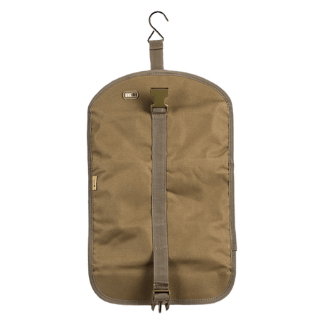 M-Tac Toilettaske i khaki design med krog til ophæng, ideel til rejser og daglig brug. Praktisk opbevaringsløsning til toiletartikler.