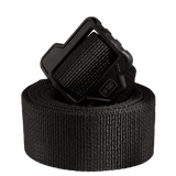 M-Tac Double Duty Taktisk Bælte i holdbart sort nylon med stærk polymerspænde, ideel til holstre og tasker.