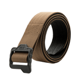 M-Tac Double Duty Taktisk Bælte i nylon, vendbart design i coyote og sort farve til professionelle taktiske opgaver.