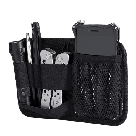 M-Tac Hook & Loop Low Profile Admin Panel med elastiske fastgøringer til gadgets som taktisk pen, lommelygte og multitool.