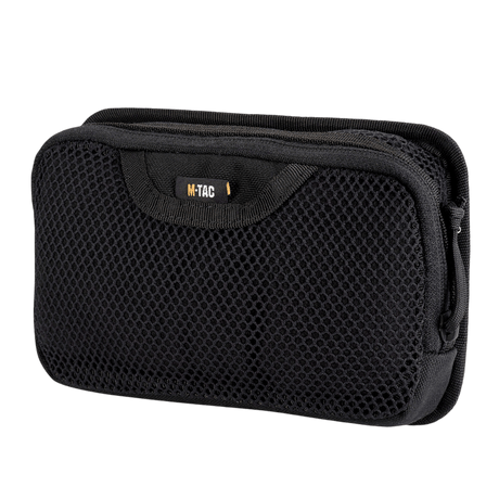 M-Tac Hook & Loop Utility Panel med lynlåslomme og netdesign til organisering i tasker, 19 x 13 cm, sort.