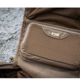 M-Tac Hook & Loop Utility Panel - brun modulært panel med lynlåslomme til organisering i tasker og rygsække, måler 19 x 13 cm.