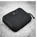 M-Tac Hook & Loop Utility Panel med lynlåslomme, modulært panel til taskeorganisering, måler 19 x 13 cm, sort design.