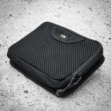 M-Tac Hook & Loop Utility Panel med lynlåslomme, perfekt til at organisere småting i en taske eller rygsæk, sort og rektangulær design.