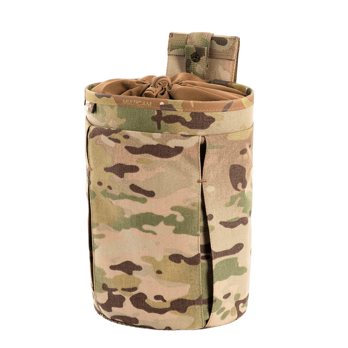 M-Tac Mag Drop Pouch Elite i camouflagefarver til sikker opbevaring og hurtig udskiftning af magasiner, passer til MOLLE-fastgørelser.