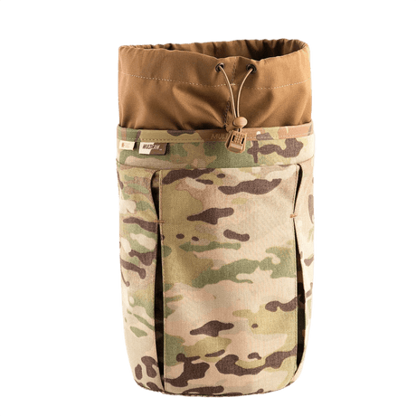 M-Tac Mag Drop Pouch Elite i camouflagemønster med MOLLE-fastgørelser til hurtig magasinudskiftning og sikker opbevaring af udstyr.