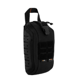 M-Tac Medical Pouch Elite Rip Off i sort, taktisk førstehjælpstaske, der kan åbnes hurtigt for nem adgang i nødsituationer.