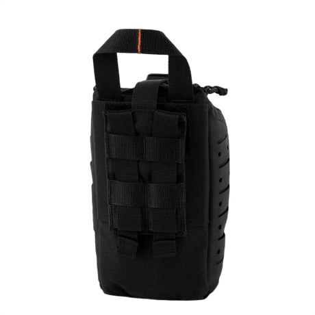 M-Tac Medical Pouch Elite Rip Off - taktisk førstehjælpstaske i sort med hurtig adgang og elastiske stropper til organisering