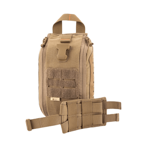 M-Tac Medical Pouch Elite Rip Off taktisk førstehjælpstaske i beige med bærestrop og velcro til hurtig adgang.