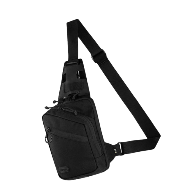M-Tac Sling Pistol Bag Elite i sort med rummelige rum og justerbar rem til taktisk brug.