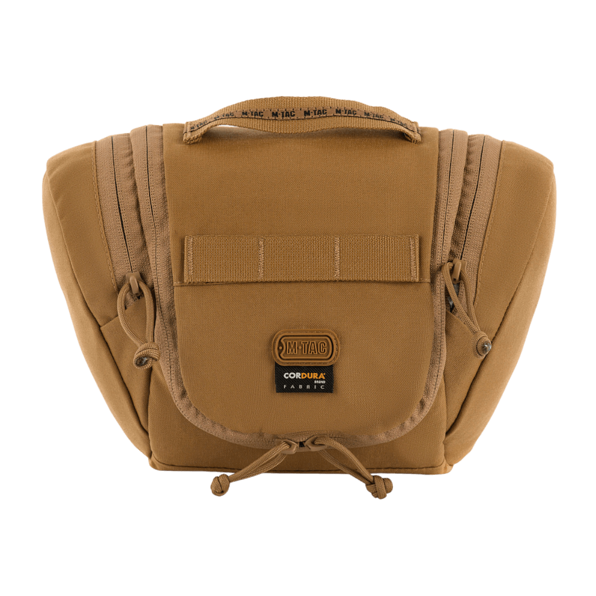 M-Tac Toilettaske Elite Gen.II i camel farve, kompakt design til opbevaring af hygiejneartikler og småting under rejser.