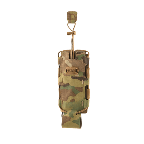 M-Tac Flaske Holder Elite i camouflage, alsidig flaskeholder med elastiske sidebånd og MOLLE-fastgørelse, lavet af Cordura 500D.