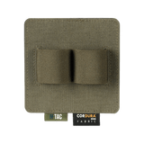 M-Tac Double Mag Pouch Hook Backed Magazine med justerbare rumdelere, designet til to pistolmagasiner, kompatibel med Velcro-område.