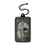 M-Tac Badge Holder – ID-kort og patch med taktisk design og MOLON LABE motiv, plastbase og velcro til ID og patch, metaløje til ophæng.