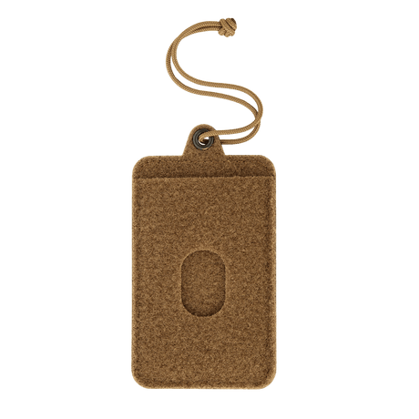 M-Tac Badge Holder – ID-kort og patch, taktisk ID-kortholder i beige med blødt Velcro til patcher og metaløjer til ophæng.