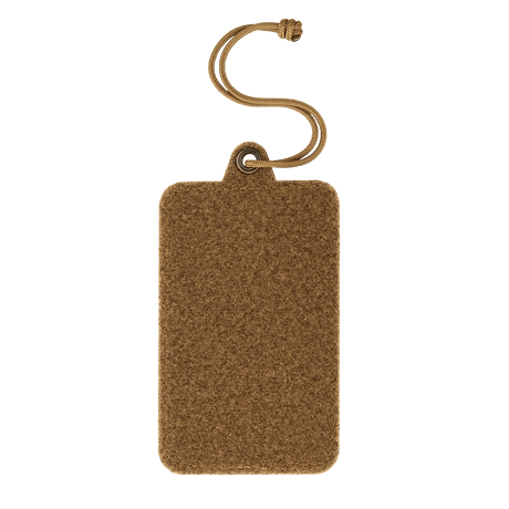 M-Tac Badge Holder – ID-kort og patch med velcro og metaløje, brun farve, paracord til ophæng, 105 x 65 mm, praktisk til daglig brug.