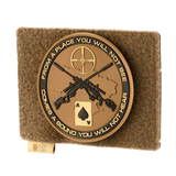 M-Tac Taktisk Morale Patch Display Board Hook og Loop Molle 120x85 med plastbase og patch fastgørelse