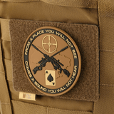 M-Tac Taktisk Morale Patch Display Board Hook og Loop Molle 120x85 med stimulerende patch og MOLLE-system fastgjort