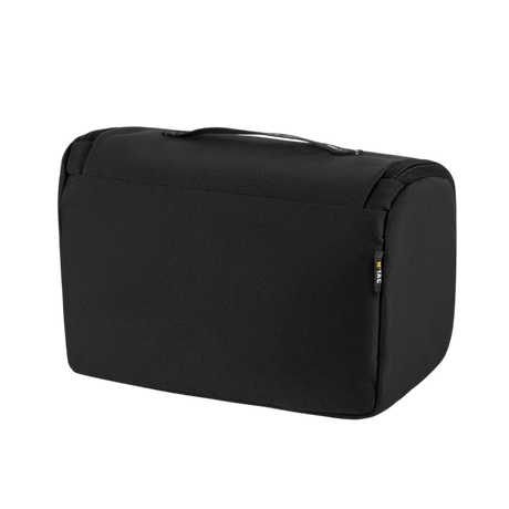 M-Tac Toilettaske i sort 600D polyester, kompakt design til rejser og hverdagsbrug, vandafvisende og formholdende.