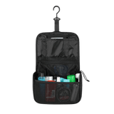 M-Tac Toilettaske i kompakt design, sort polyester, med opbevaring til tandbørster og cremer, vandafvisende og praktisk til rejser.