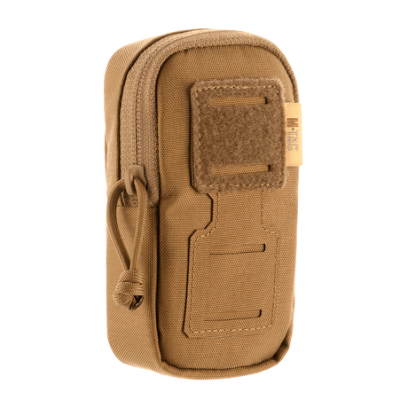 M-Tac PC Utility Pouch Elite i 500D Cordura med MOLLE-interface, 13x6x3 cm, brun med Velcro-panel til patches, dræn i bunden.