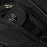 Nærbillede af M-Tac Sphaera Hex Hardsling Taske Gen.II Elite med Cordura Hex polyester og rum til skjult bæring, lynlåsdetaljer.