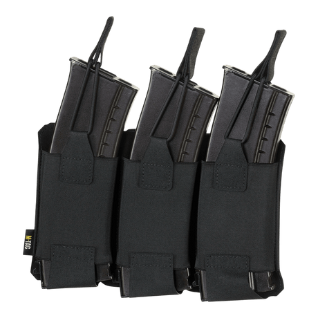 M‑Tac Elastisk Triple Magazine Pouch Elite til sikker opbevaring af tre magasiner i et robust Cordura 500D design med MOLLE system.
