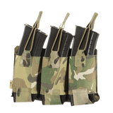 M‑Tac Elastisk Triple Magazine Pouch Elite til tre AK/AR-magasiner med MOLLE Laser Cut og elastik for sikker opbevaring og hurtig adgang.