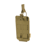 M‑Tac Elastisk Single Magazine Pouch Elite i Cordura 500D med MOLLE system, kompakt design til AK/AR-magasin.