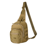 M‑Tac Cross Bag Elite Hex i Cordura 500, praktisk sling pack til daglig brug og taktisk udstyr, volumen 5 liter, beige farve.