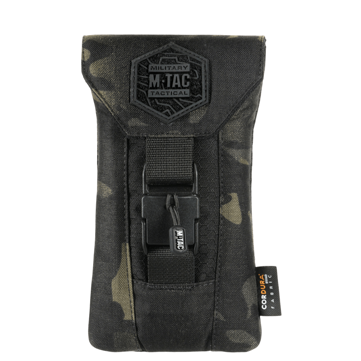 M-Tac Smartphone Lomme Elite Large Hex med CAMO mønster og robust WJ magnetisk spænde til sikker opbevaring af smartphone op til 6,5 tommer.