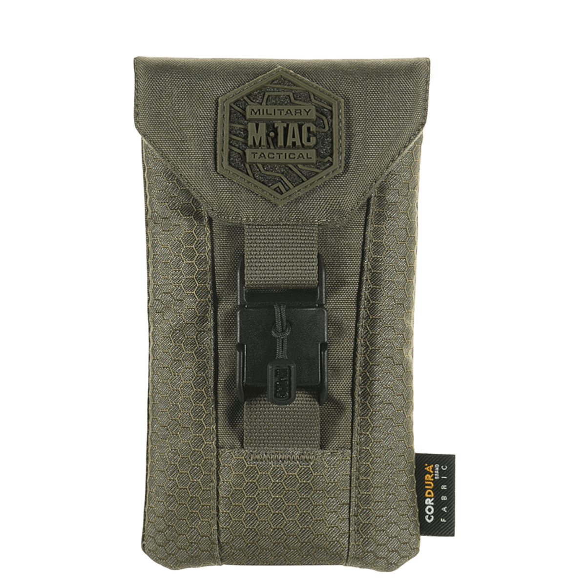 M-Tac Smartphone Lomme Elite Large Hex i CORDURA HEX materiale, sort med magnetisk spænde, 1000D tæthed. Op til 6,5" smartphone.
