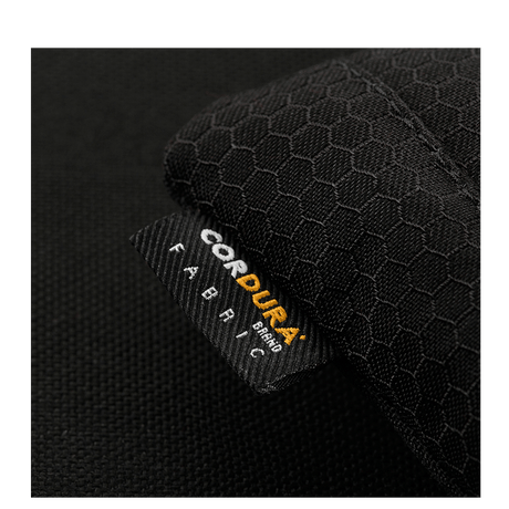 M-Tac Smartphone Lomme Elite Large Hex i CORDURA HEX stof, sort taskeetiket, slidstærkt til hverdagsbrug.