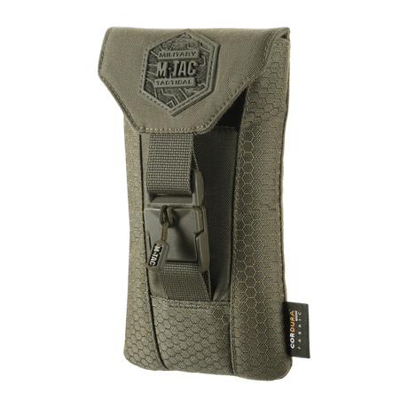 M‑Tac Smartphone Pouch Elite Large Hex i robust Cordura HEX 1000D materiale med magnetisk WJ-spænde til smartphones op til 6,5 tommer.